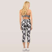 可愛い白黒16進データパターン首タイ カプリレギンス (裏面)