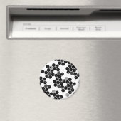 可愛い白黒16進データパターン マグネット (インサイチュ (食洗機))