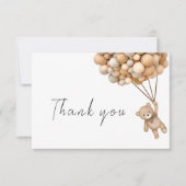 可愛い真珠の待ちテディバルーン サンキューカード (正面)