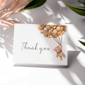 可愛い真珠の待ちテディバルーン サンキューカード