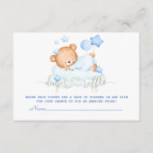可愛い眠いテディベアオンクラウドボーイオムツラッフル エンクロージャーカード (正面)
