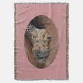 可愛い眠いヨークシャーテリア子犬ピンクブランケット スローブランケット (正面縦)