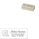 可愛い眠い小さなキツネアンブレラアドレス2 ラバースタンプ (押印)