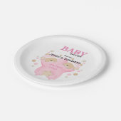 可愛い眠りテディベアーツイン赤ちゃん女の子シャワーパ ペーパープレート (アングル)