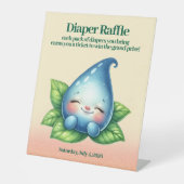 可愛い眠りベビーデウドロップおむつラッフルサイン 台座サイン (正面)