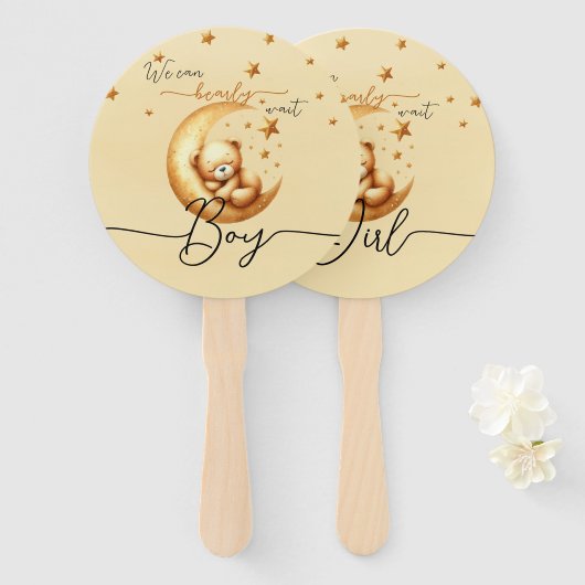 可愛い眠るクマ性別が手のファンを明かす ハンドファン (正面&裏面)