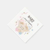 可愛い眠るテディベアツインベビシャワーナプキンズ スタンダードカクテルナプキン (角)