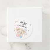 可愛い眠るテディベアツインベビーシャワー好意T フェイバータグ (インサイチュ)