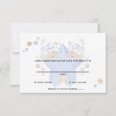 可愛い眠るテディベアツイン男の赤ちゃんシャワーRS 出欠カード (裏面)