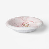 可愛い眠るテディベア雲9ピンクの女の子 ペーパーボウル (傾斜あり)