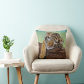 可愛い眠るトラ絵画ガクブ クッション (椅子)
