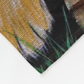 可愛い眠るトラ絵画ガクブ フリースブランケット (角)