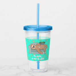 可愛い眠るナマケモノは怠け者の熱帯ジャングル アクリルタンブラー