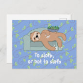 可愛い眠るナマケモノは怠け者の熱帯ジャングル ポストカード (正面/裏面)