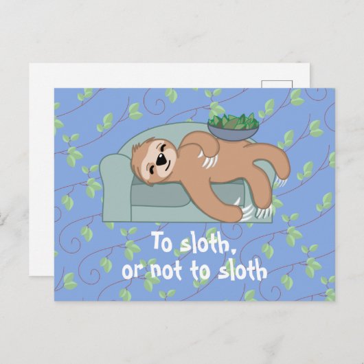 可愛い眠るナマケモノは怠け者の熱帯ジャングル ポストカード (正面/裏面)