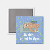 可愛い眠るナマケモノは怠け者の熱帯ジャングル マグネット (正面/裏面)