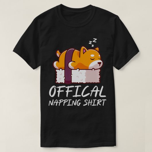 可愛い眠る柴犬犬の公式昼寝Pullo Tシャツ (デザイン正面)