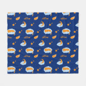 可愛い眠る猫の雲に甘い夢 フリースブランケット (正面(横))