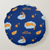 可愛い眠る猫の雲に甘い夢 ラウンドクッション (裏面)