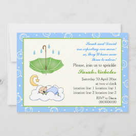 可愛い眠る男の赤ちゃん 招待状