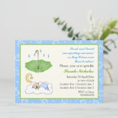 可愛い眠る男の赤ちゃん 招待状 (スタンド正面)