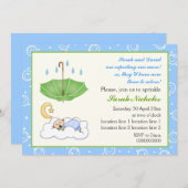 可愛い眠る男の赤ちゃん 招待状 (正面/裏面)