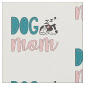 可愛い眠る白斑犬を持つ犬の母 ファブリック (クローズアップ)