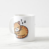 可愛い眠れるオレンジのタビーキャットマグカップ – コーヒーカップ (正面左)