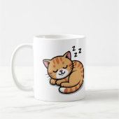 可愛い眠れるオレンジのタビーキャットマグカップ – コーヒーカップ (左)