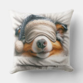 可愛い眠れるオーストラリアの羊飼い犬 クッション (裏面)