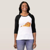 可愛い眠れる漫画のライオン女性Tシャツ Tシャツ (正面フル)