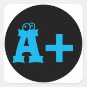 可愛い眼球A +先生報酬正方形ステッカー スクエアシール (正面)