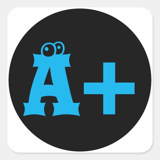 可愛い眼球A +先生報酬正方形ステッカー スクエアシール (正面)