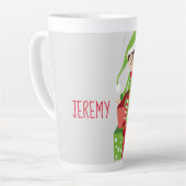 可愛い眼鏡小妖精や小人 パーソナライズされた カフェラテマグ (左アングル)