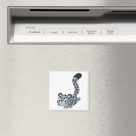 可愛い着地ユキヒョウ磁石 マグネット (インサイチュ (食洗機))