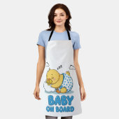可愛い睡眠ベビーシック'ベビーオンボード'車のサイン エプロン (着用した状態)