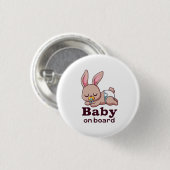 可愛い睡眠ベビーモンキー"ベビーオンボード"車 缶バッジ (正面&裏面)