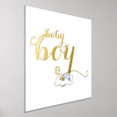 可愛い睡眠男の赤ちゃんタイポグラフィ金ゴールド 箔ポスター (レイダウン)