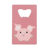 可愛い短編マンガ豚ボトルオープナー クレジットカード栓抜き (正面)