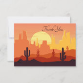 可愛い砂漠の情景の追加気持ち  サンキューカード (正面)