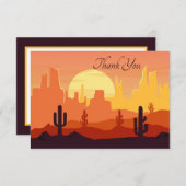 可愛い砂漠の情景の追加気持ち  サンキューカード (正面/裏面)
