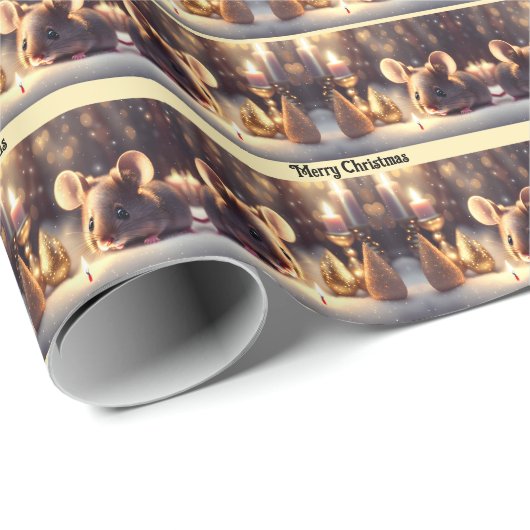 可愛い祝マウスのクリスマスカスタム- ラッピングペーパー (ロールコーナー)
