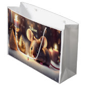 可愛い祝マウスのクリスマスカスタム- ラージペーパーバッグ (正面アングル)