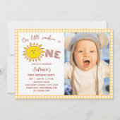 可愛い私たちの小さな太陽の光は1つの男の子誕生日写真 招待状 (正面)