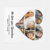 可愛い私たちは愛おばあちゃんの写真コラージュ フリースブランケット (正面(横))