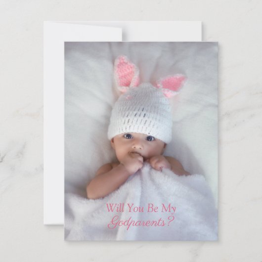 可愛い私のゴッド保護者のフォトカード 招待状 (正面)