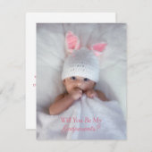 可愛い私のゴッド保護者のフォトカード 招待状 (正面/裏面)