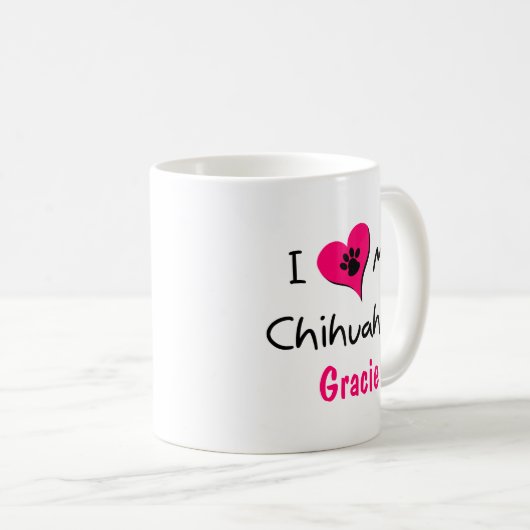 可愛い私のチワホアパーソナライズドマグカップ大好き コーヒーマグカップ (正面右)