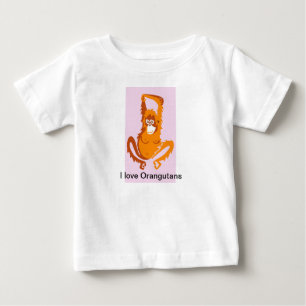 可愛い私はオランウータンスが大好き – 動物グラフィック ベビーTシャツ