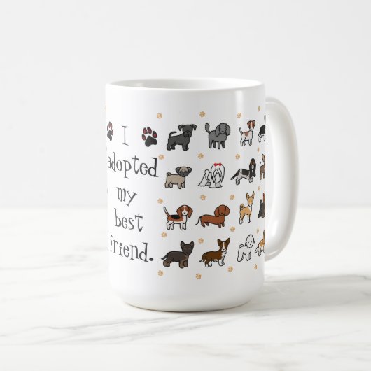 可愛い私は友達の最高の犬のマグを採用した コーヒーマグカップ (正面右)